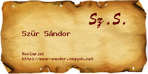 Szür Sándor névjegykártya
