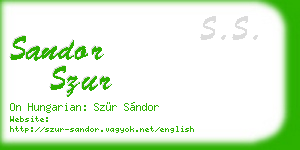 sandor szur business card